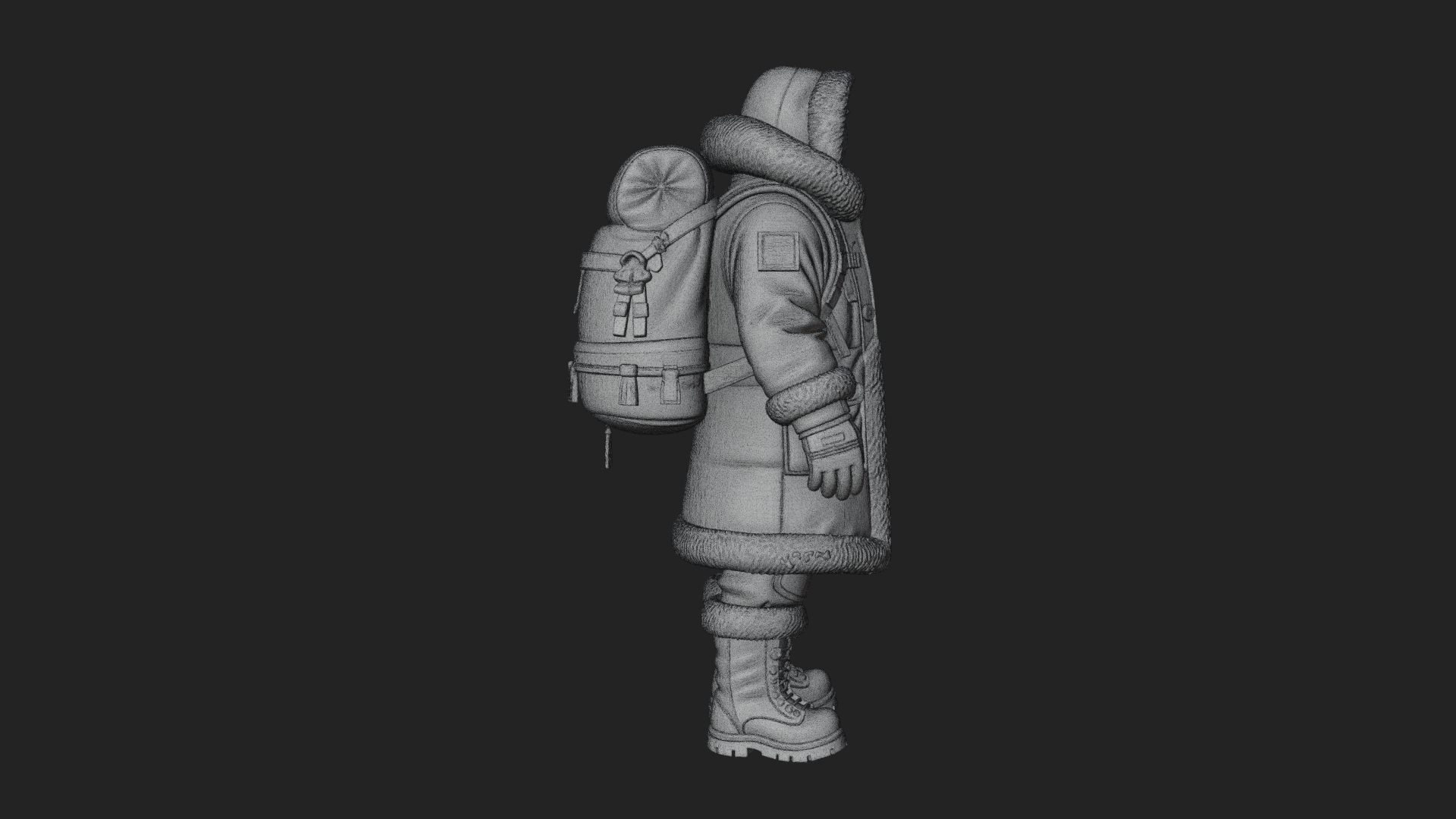 Arctic Parka Explorer Statue Design 1 3D Print Model 3D Model