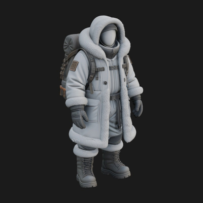 Arctic Parka Explorer Statue Design 1 3D Print Model