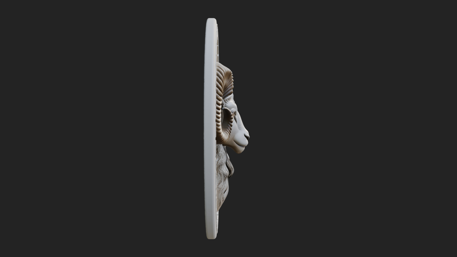 Aries Zodiac Relief Medallion Pendant Design 10 3D Print Mod 3D Model