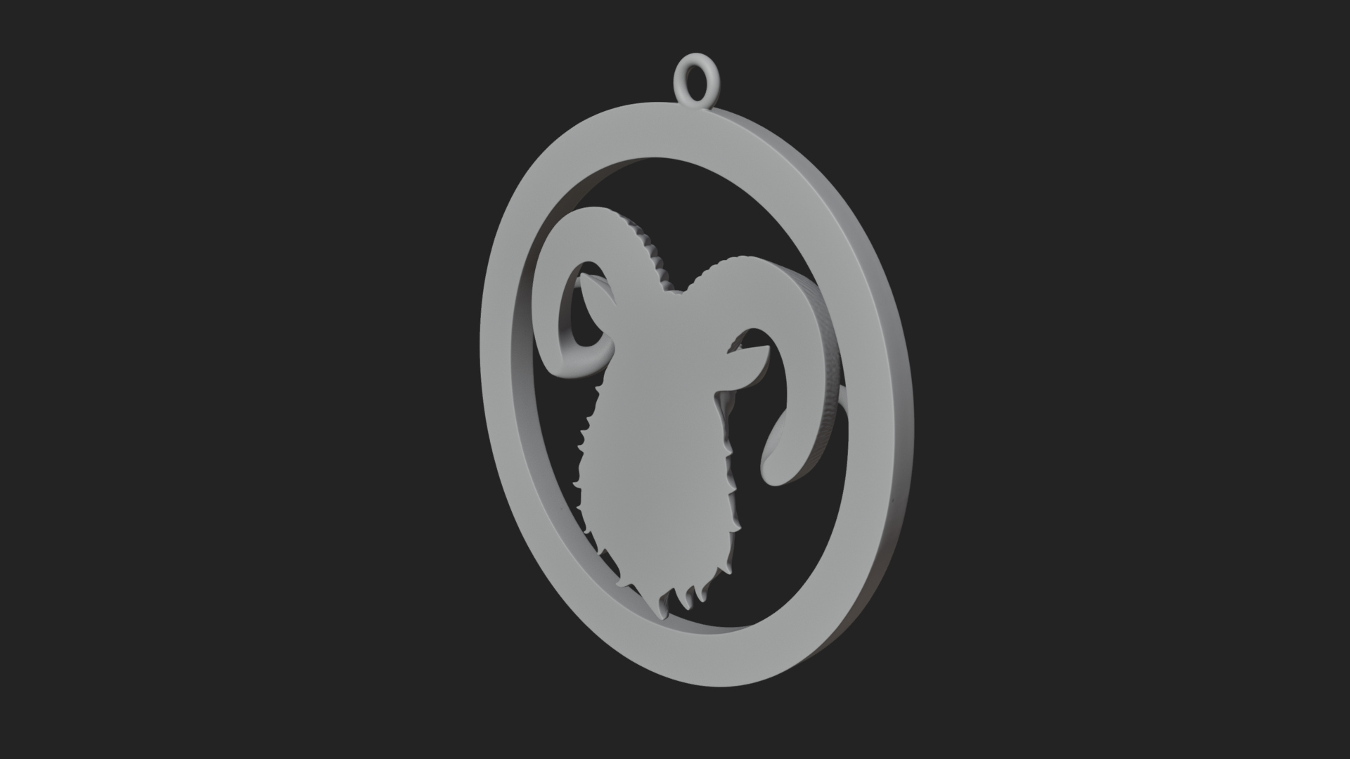 Aries Zodiac Relief Medallion Pendant Design 11 3D Print Mod 3D Model