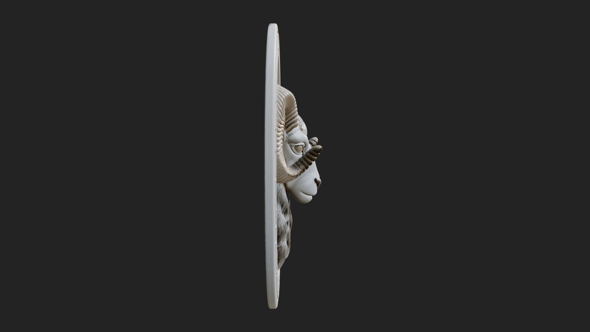 Aries Zodiac Relief Medallion Pendant Design 12 3D Print Mod 3D Model