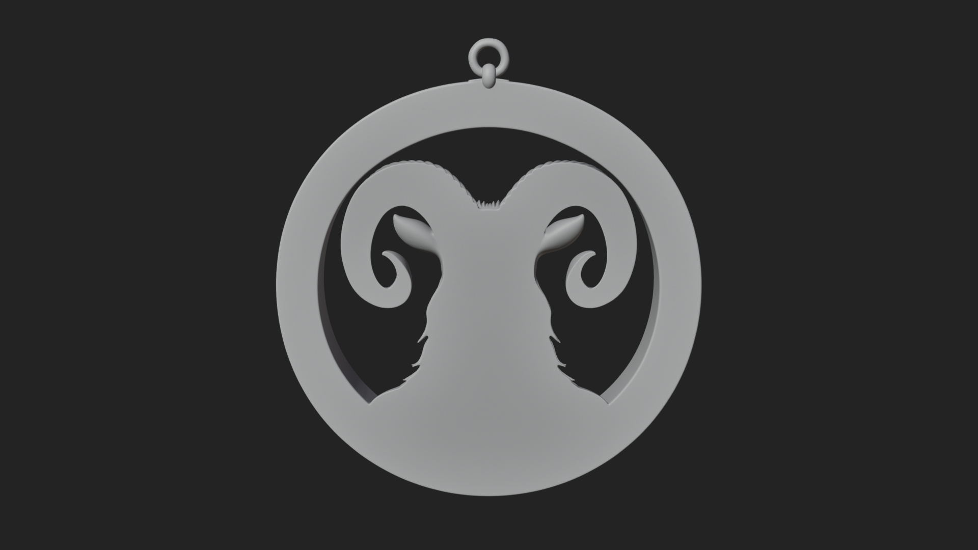 Aries Zodiac Relief Medallion Pendant Design 9 3D Print Mode 3D Model