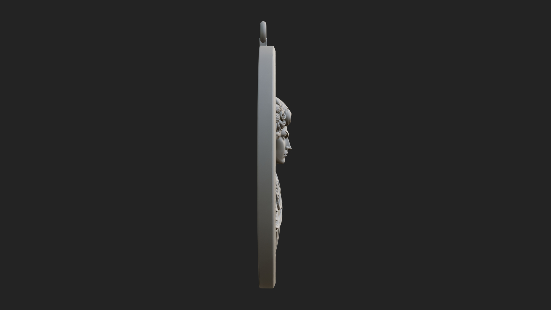 Armored Archangel Oval Plaque Design 1 3D Print Model 3D Model
