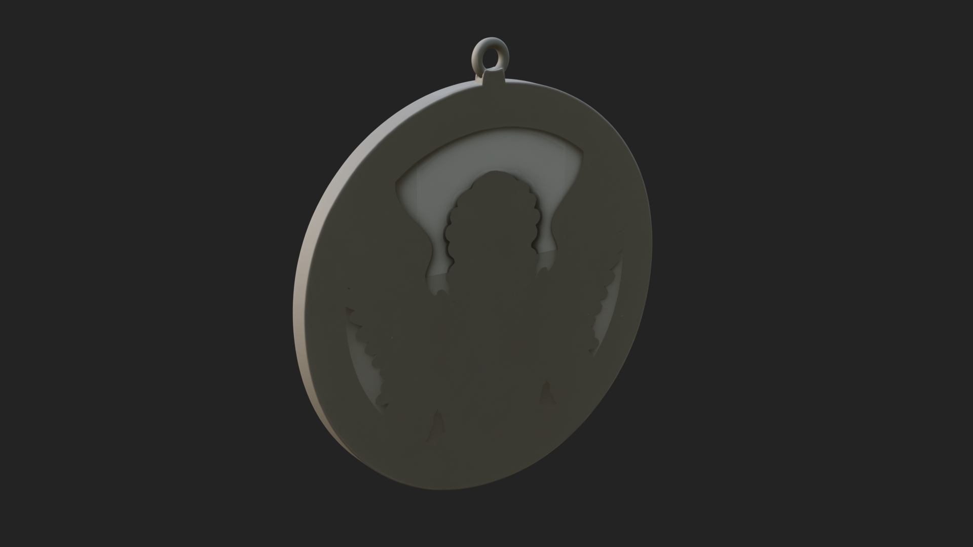 Armored Archangel Oval Plaque Design 1 3D Print Model 3D Model