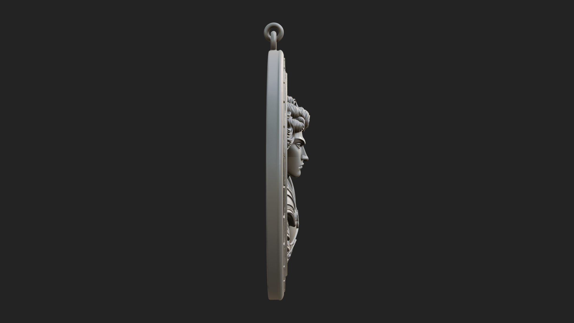 Armored Archangel Oval Plaque Design 2 3D Print Model 3D Model