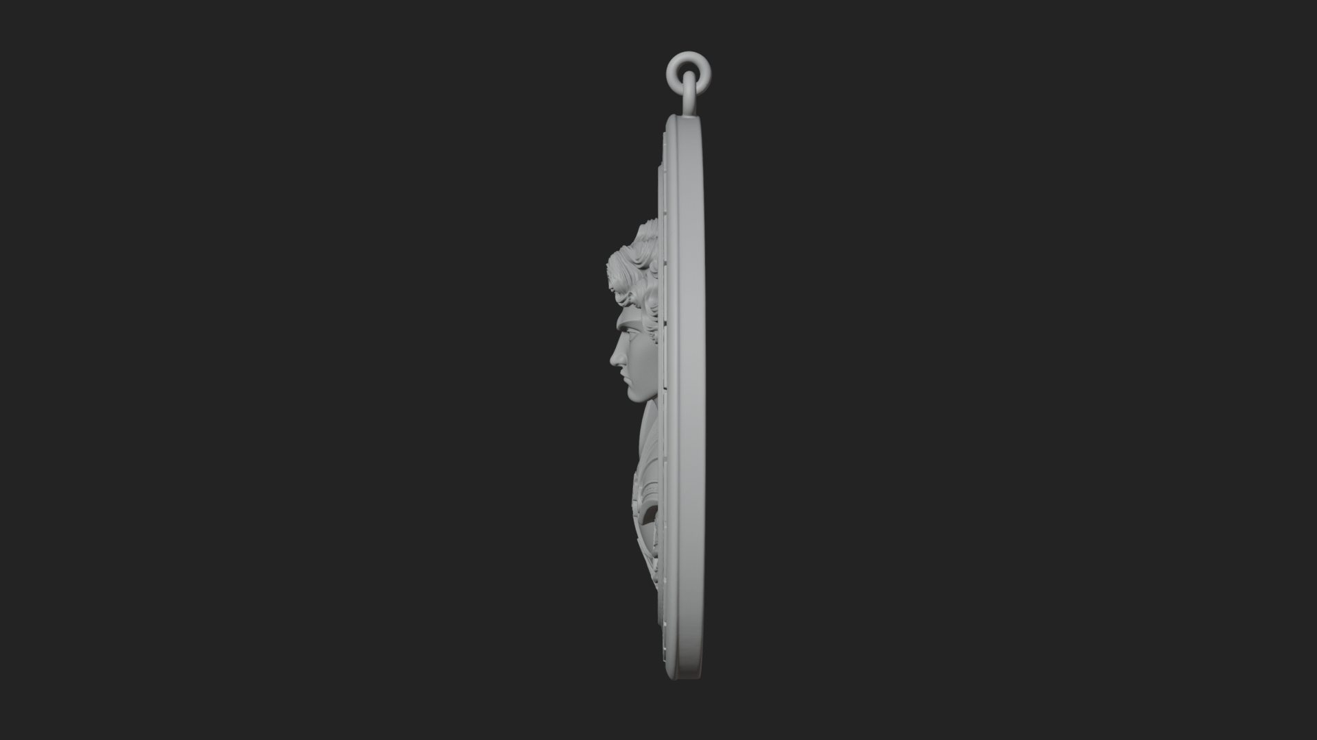 Armored Archangel Oval Plaque Design 2 3D Print Model 3D Model