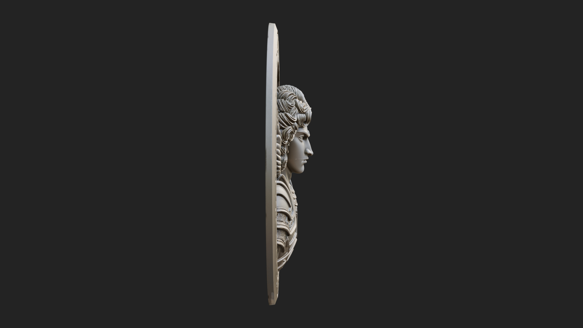 Armored Archangel Oval Plaque Design 3 3D Print Model 3D Model