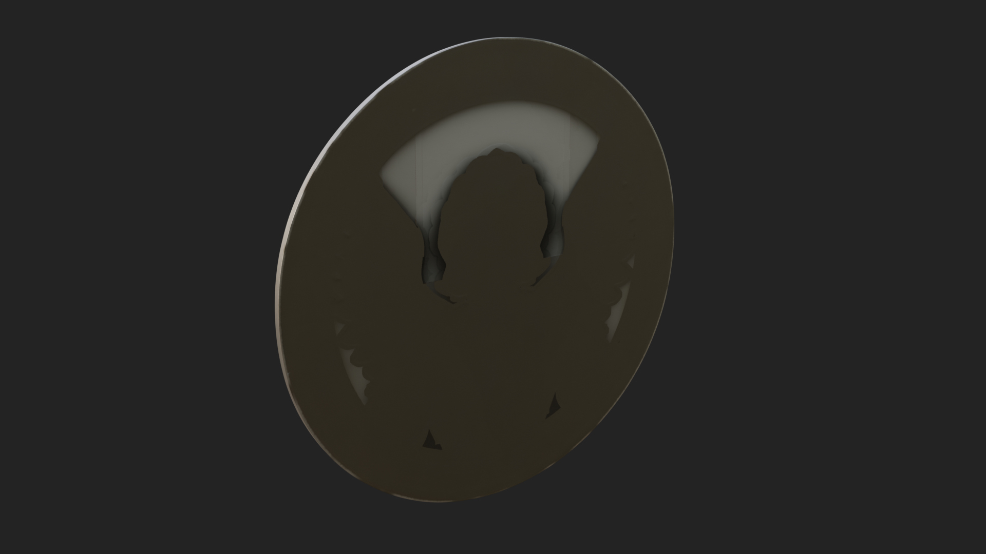 Armored Archangel Oval Plaque Design 3 3D Print Model 3D Model