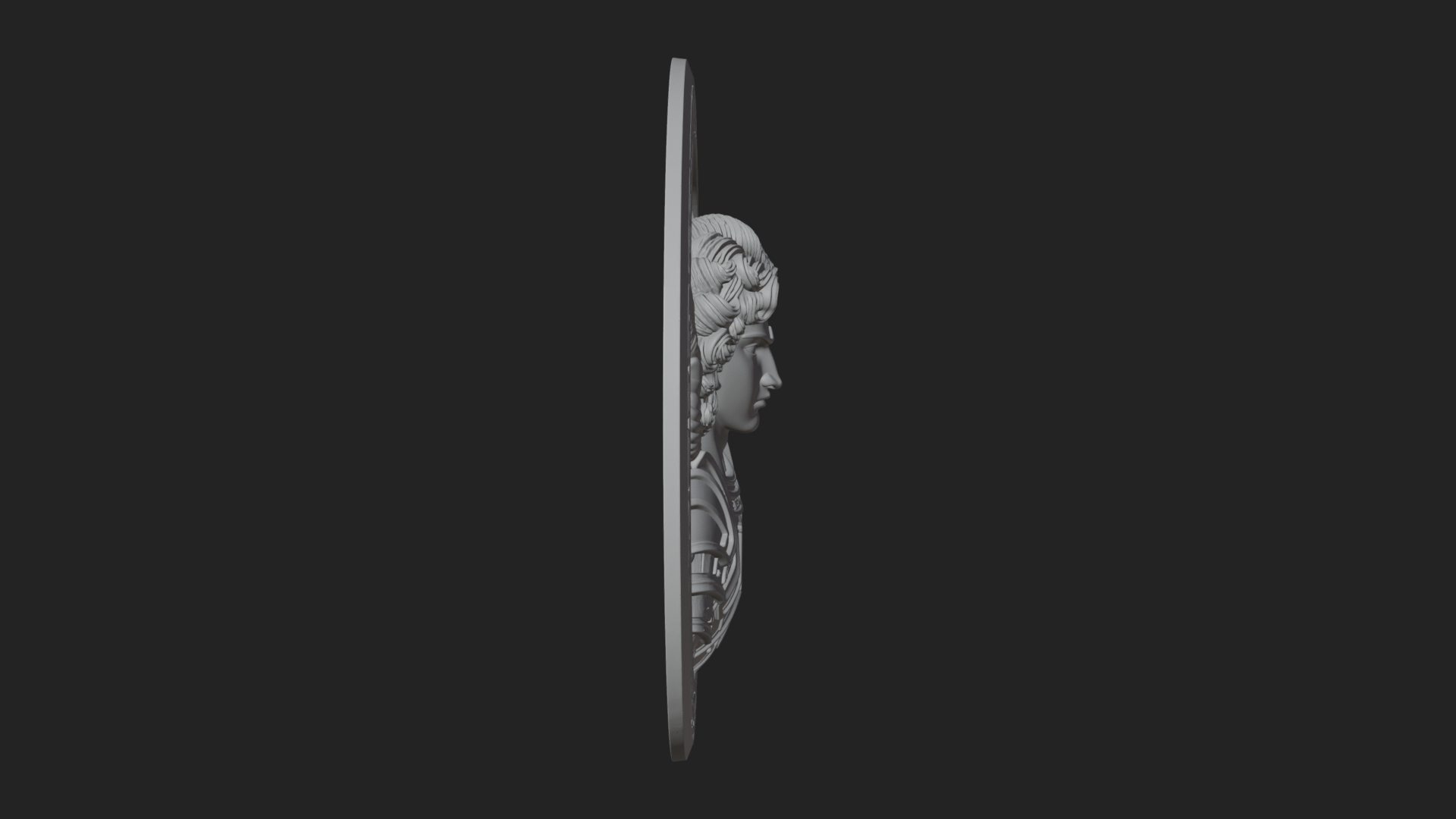 Armored Archangel Oval Plaque Design 3 3D Print Model 3D Model