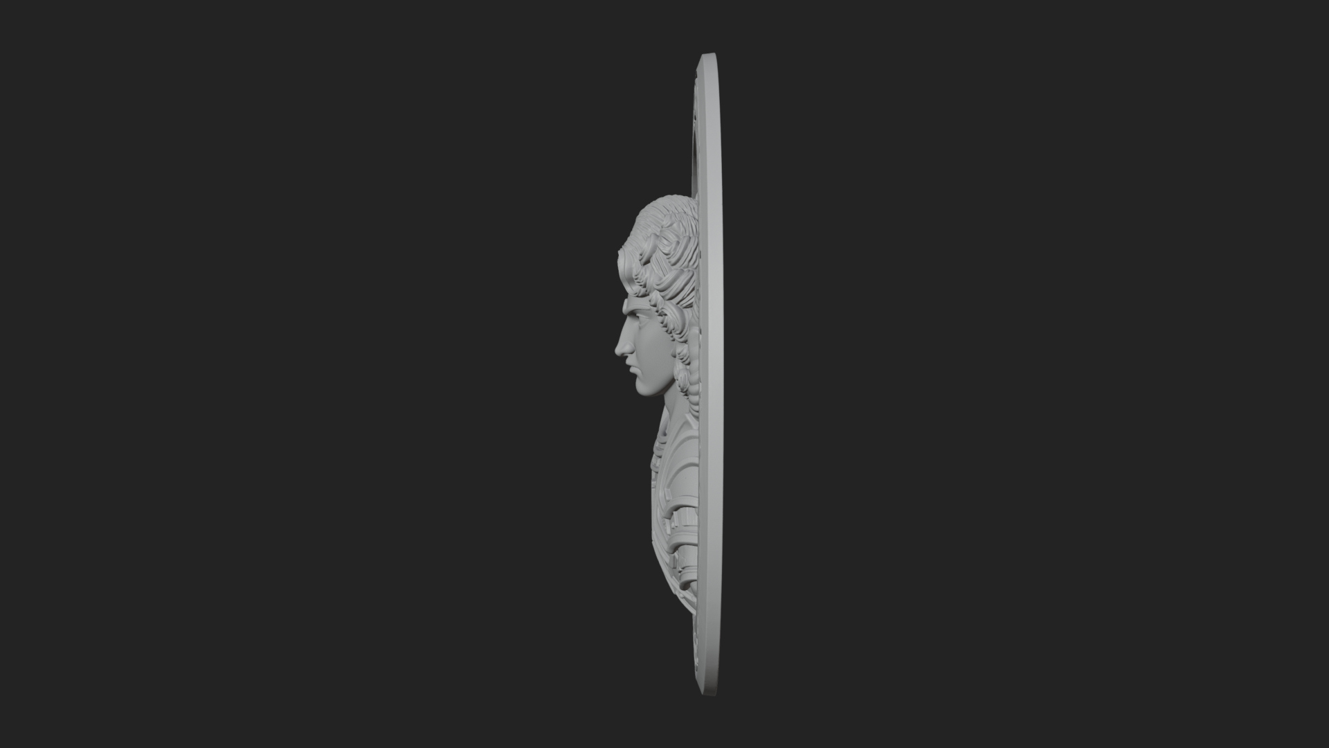 Armored Archangel Oval Plaque Design 3 3D Print Model 3D Model