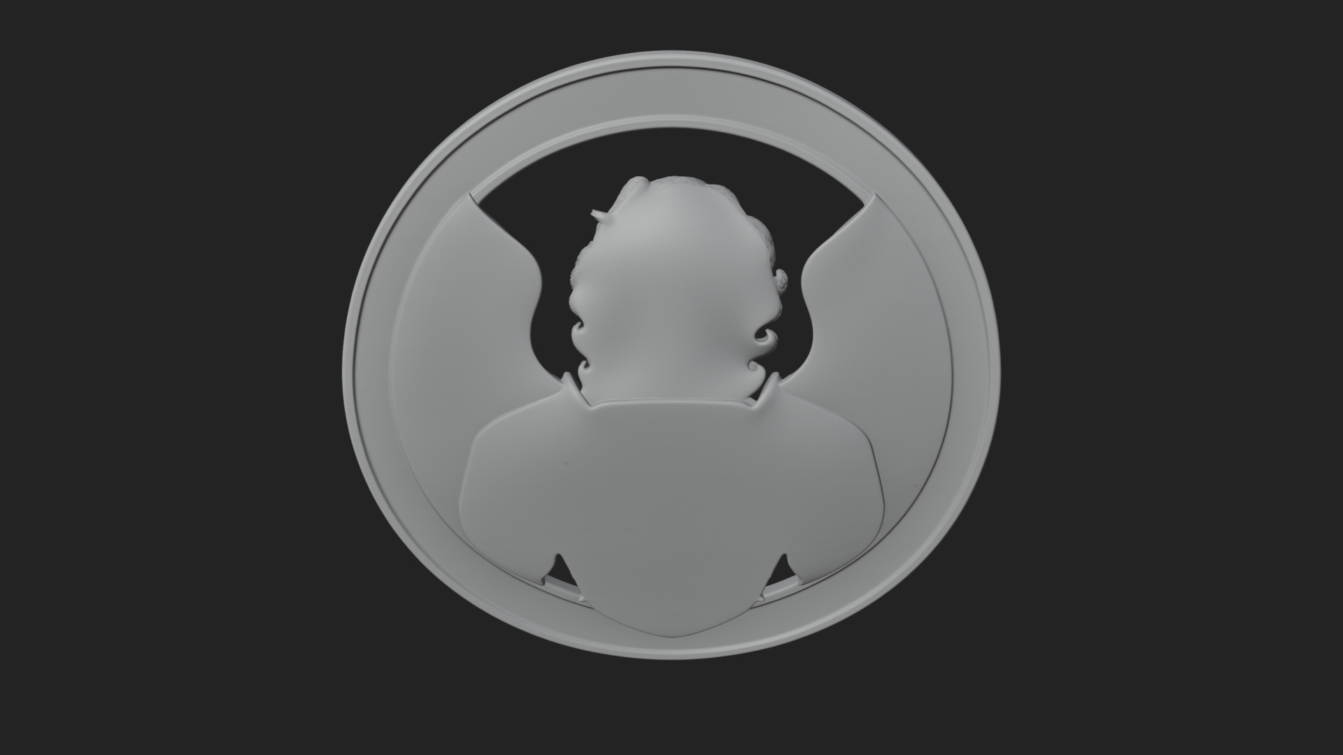 Armored Archangel Oval Plaque Design 5 3D Print Model 3D Model