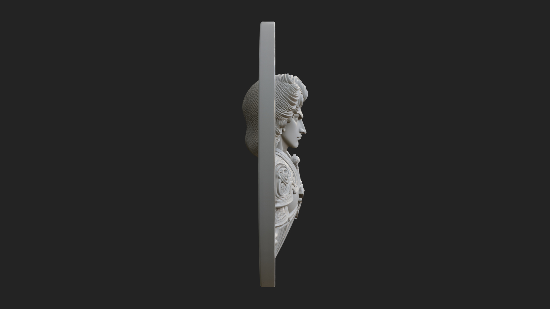Armored Archangel Oval Plaque Design 6 3D Print Model 3D Model