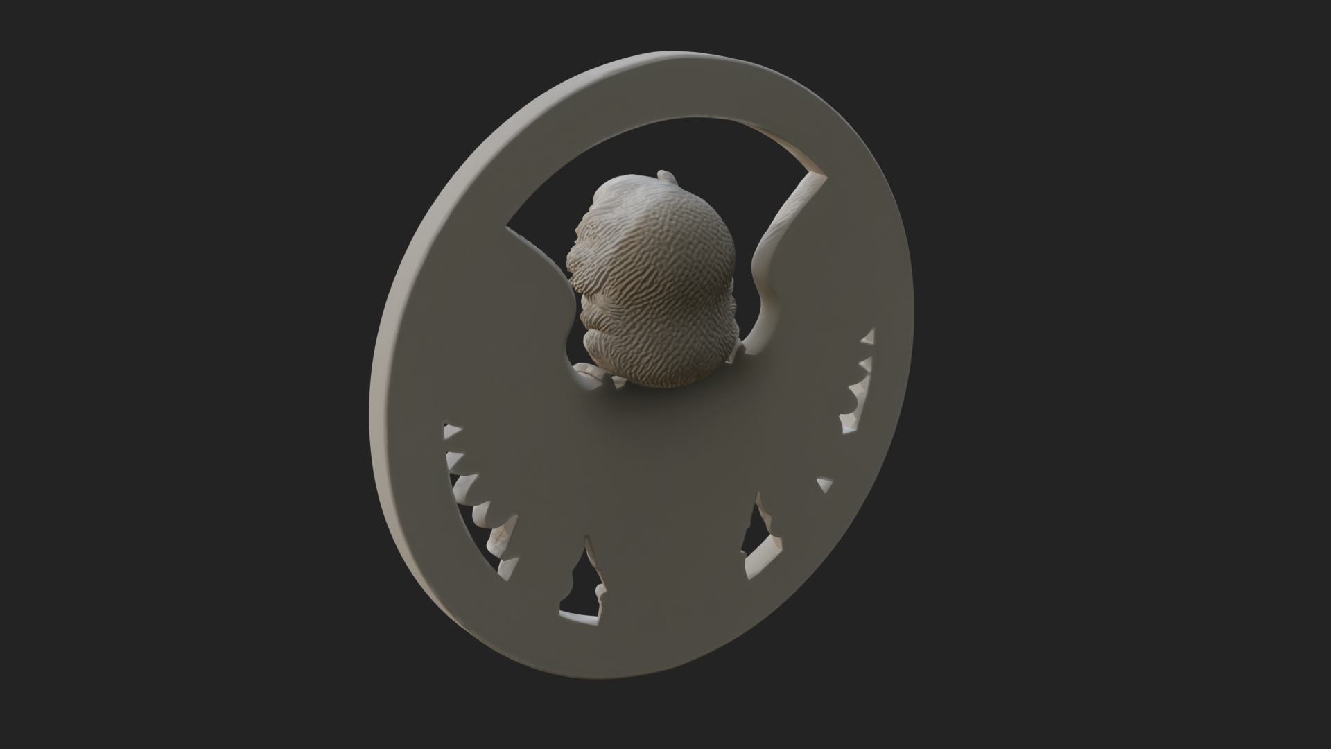 Armored Archangel Oval Plaque Design 6 3D Print Model 3D Model