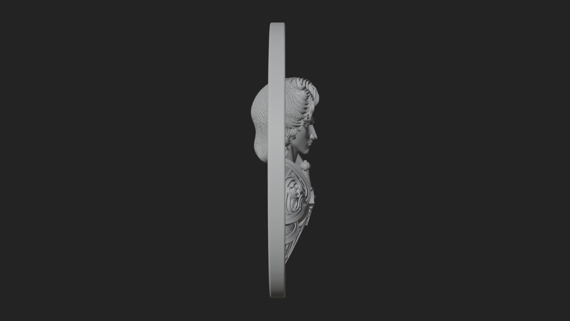 Armored Archangel Oval Plaque Design 6 3D Print Model 3D Model