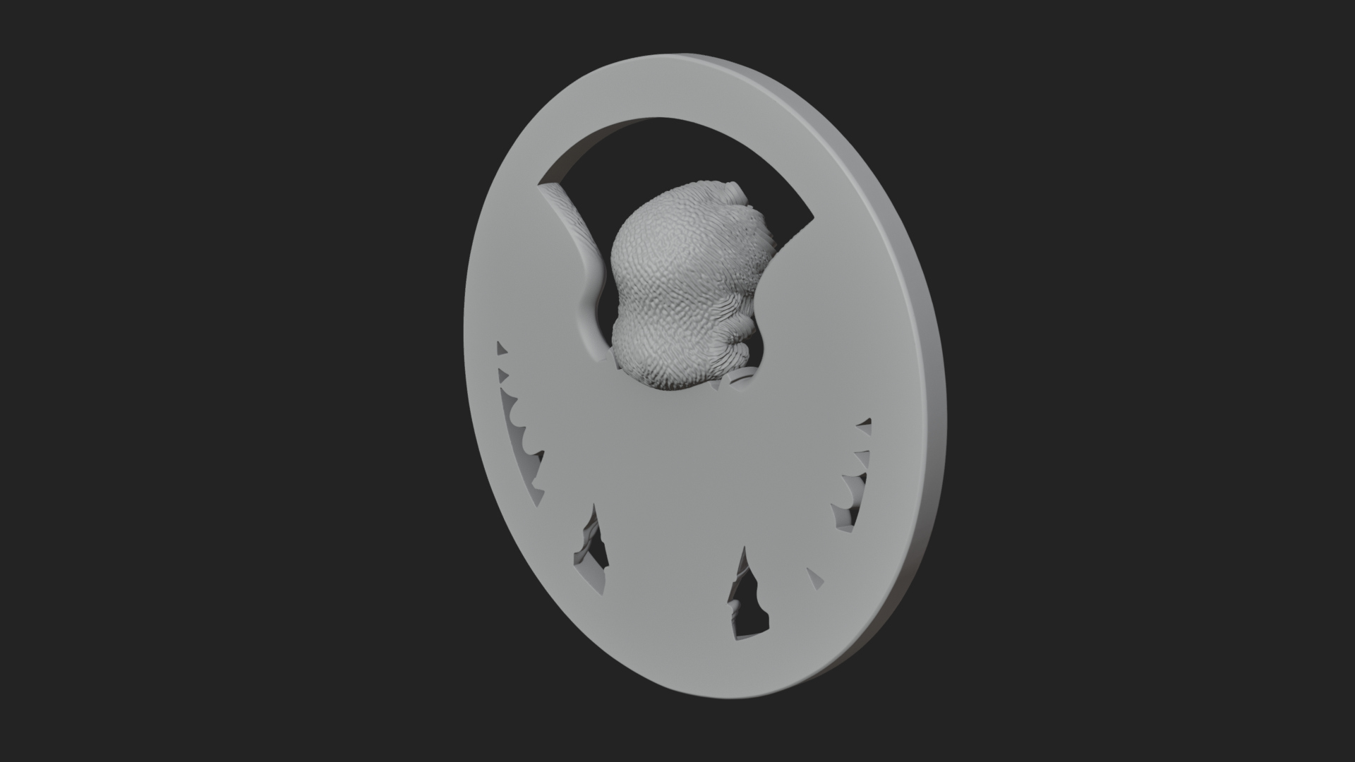 Armored Archangel Oval Plaque Design 6 3D Print Model 3D Model