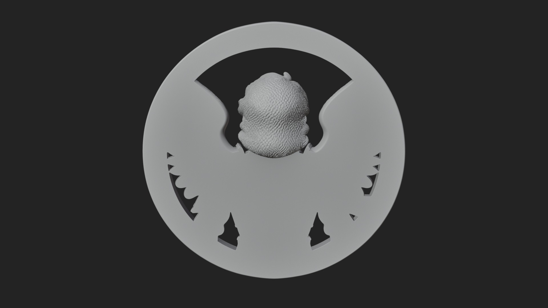 Armored Archangel Oval Plaque Design 6 3D Print Model 3D Model
