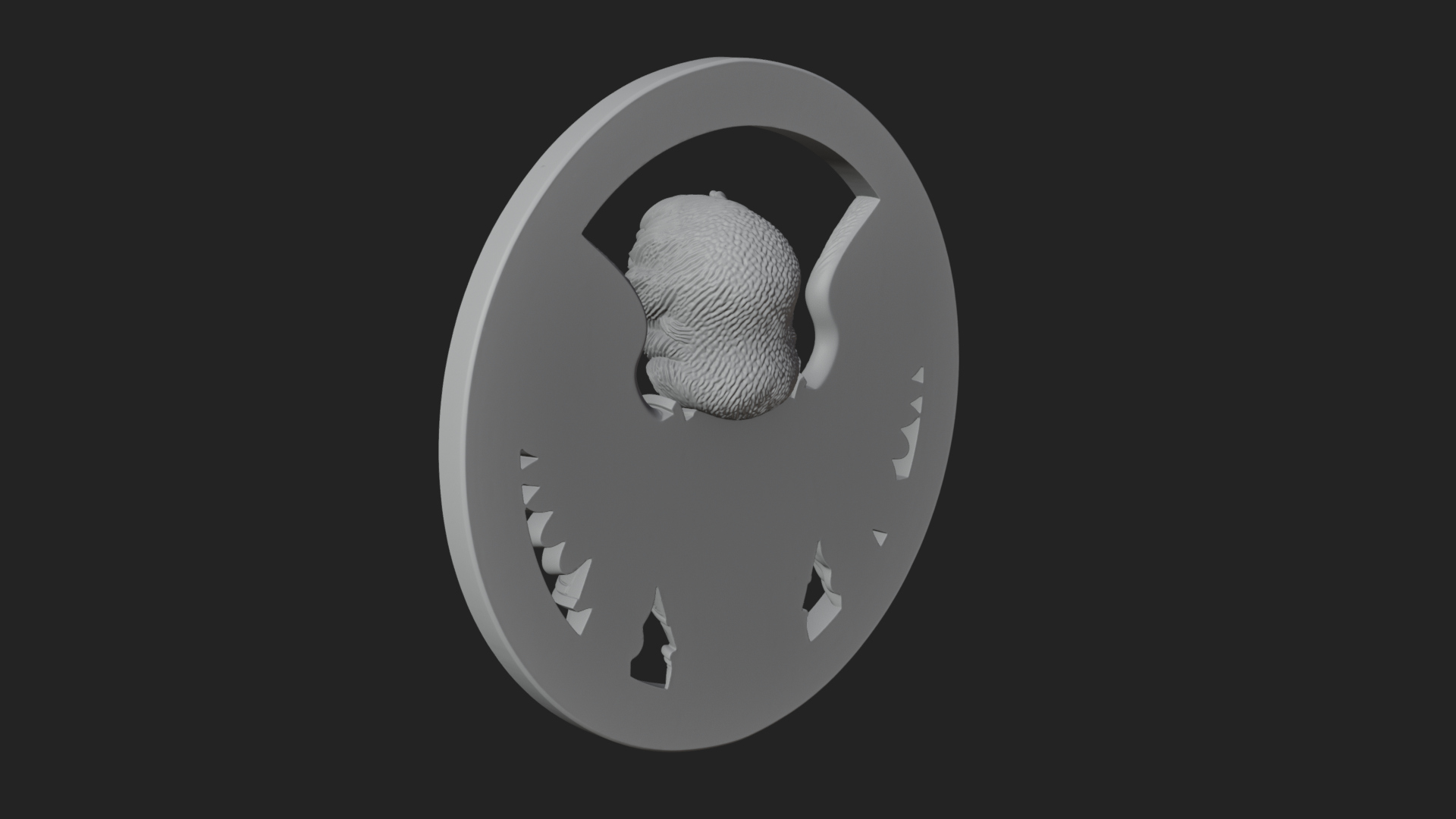 Armored Archangel Oval Plaque Design 6 3D Print Model 3D Model