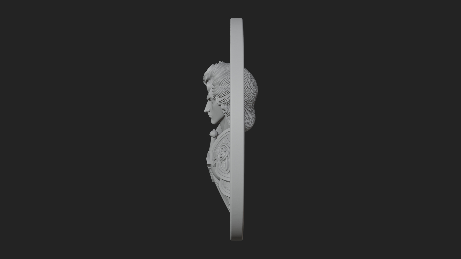 Armored Archangel Oval Plaque Design 6 3D Print Model 3D Model