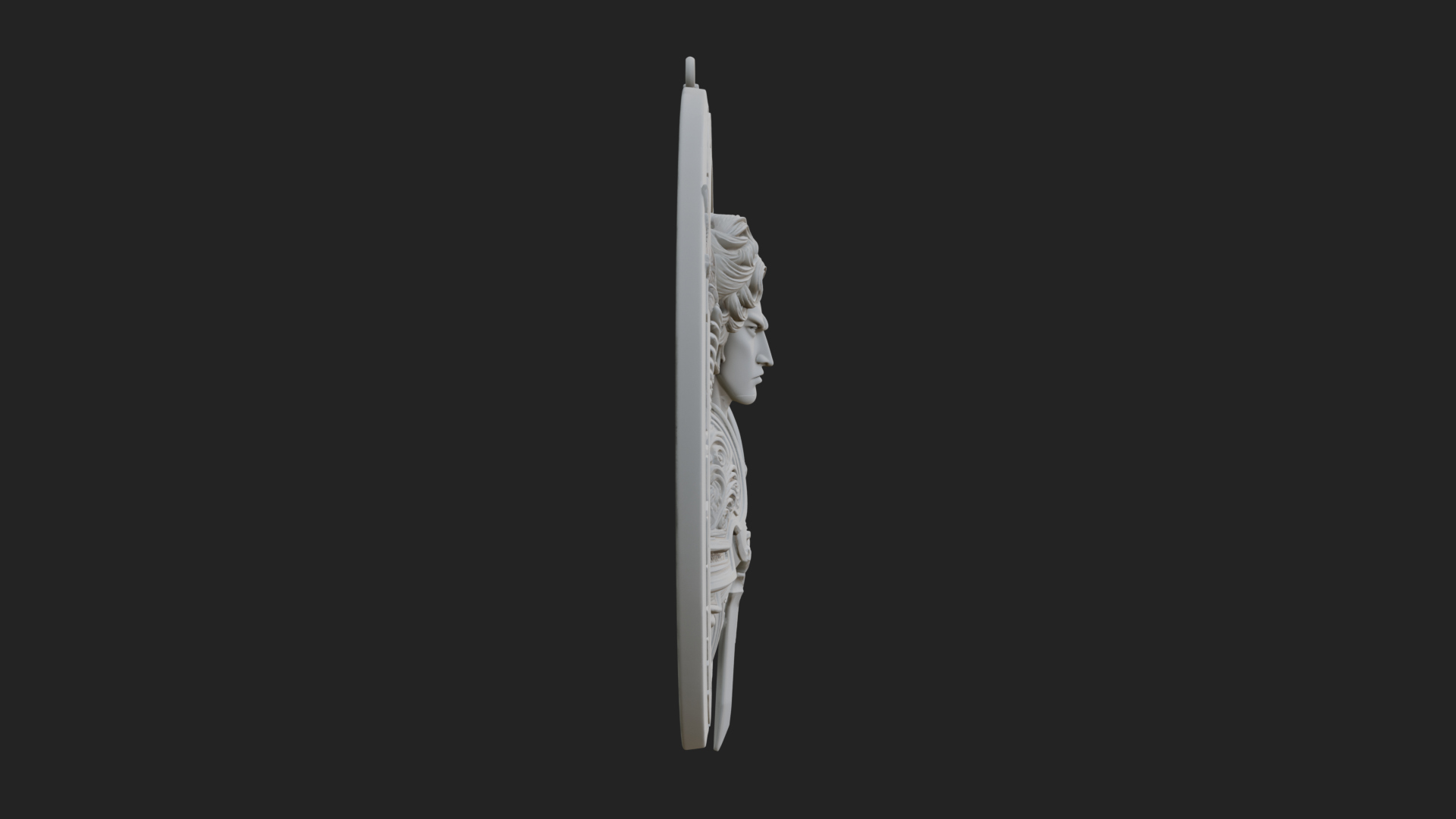 Armored Archangel Oval Plaque Design 7 3D Print Model 3D Model