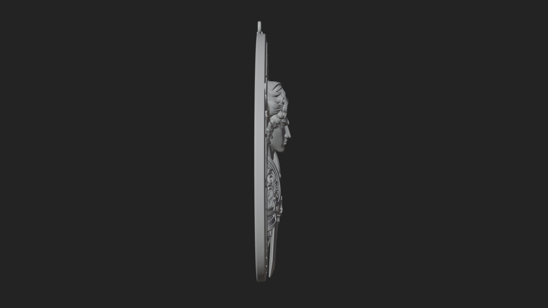 Armored Archangel Oval Plaque Design 7 3D Print Model 3D Model