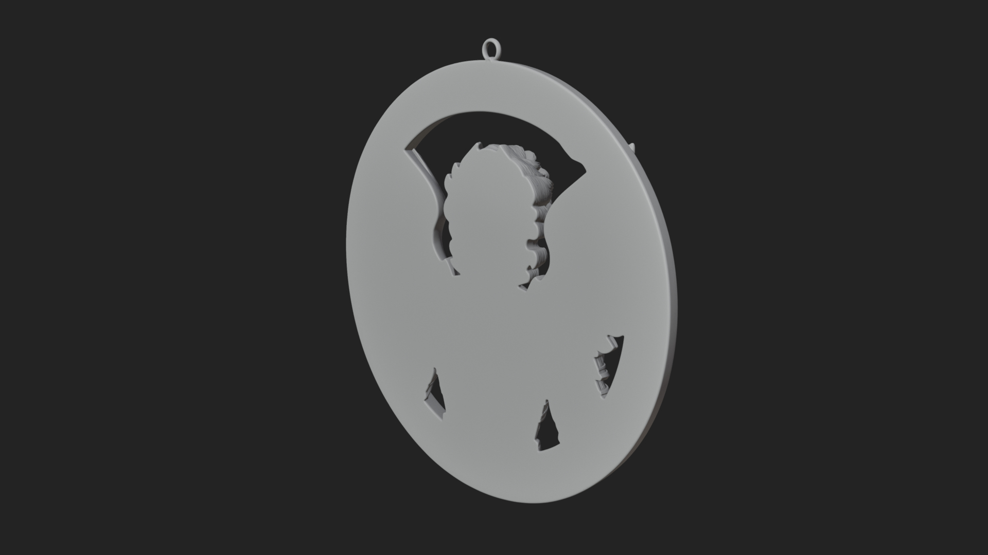 Armored Archangel Oval Plaque Design 7 3D Print Model 3D Model
