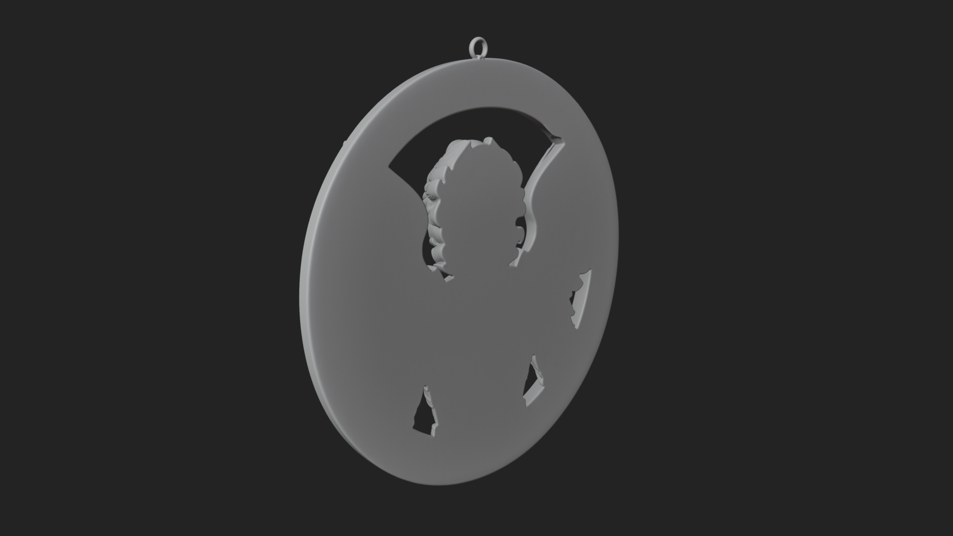 Armored Archangel Oval Plaque Design 7 3D Print Model 3D Model
