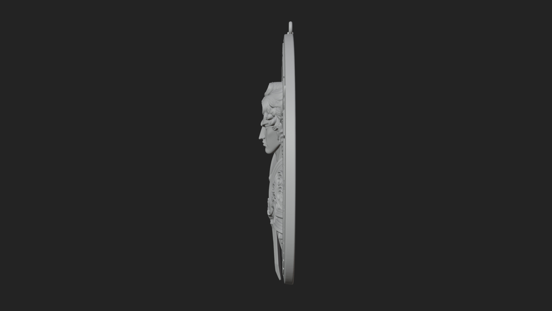 Armored Archangel Oval Plaque Design 7 3D Print Model 3D Model