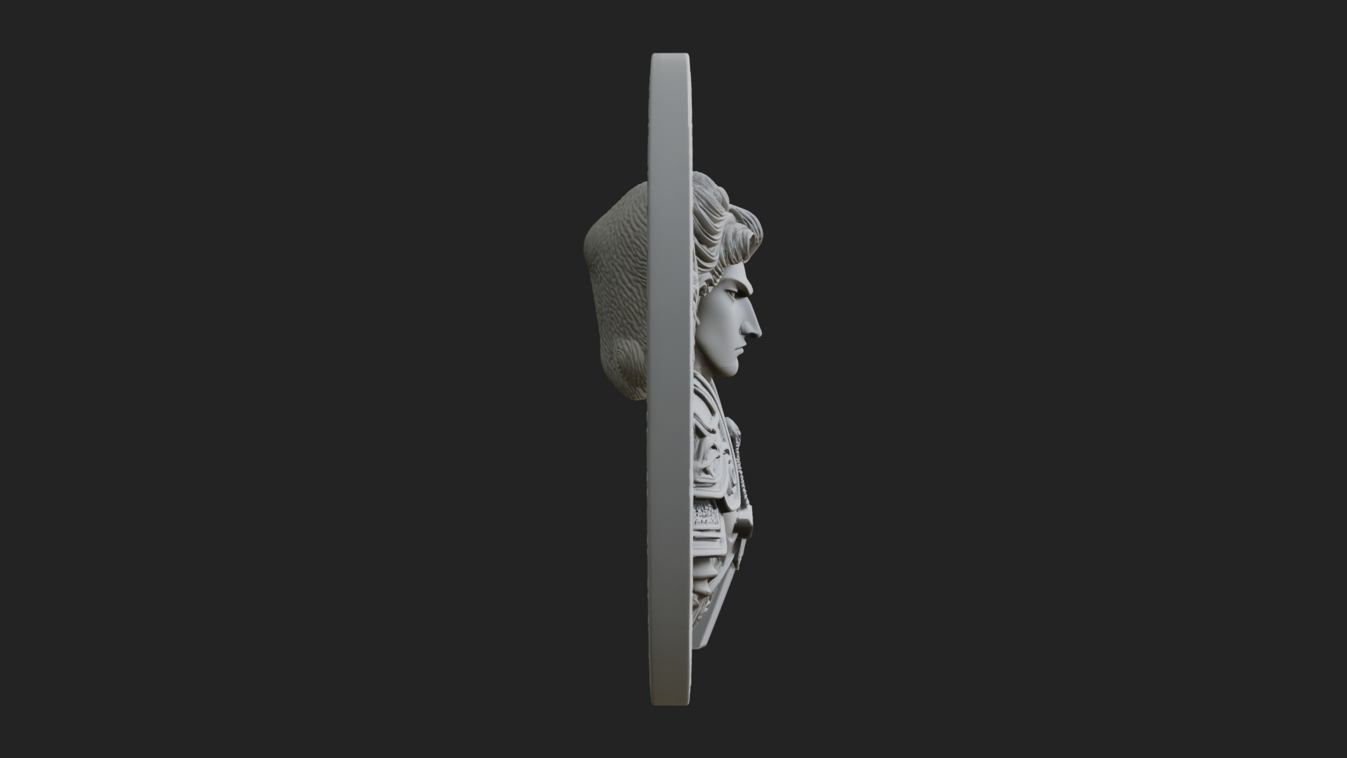 Armored Archangel Oval Plaque Design 8 3D Print Model 3D Model
