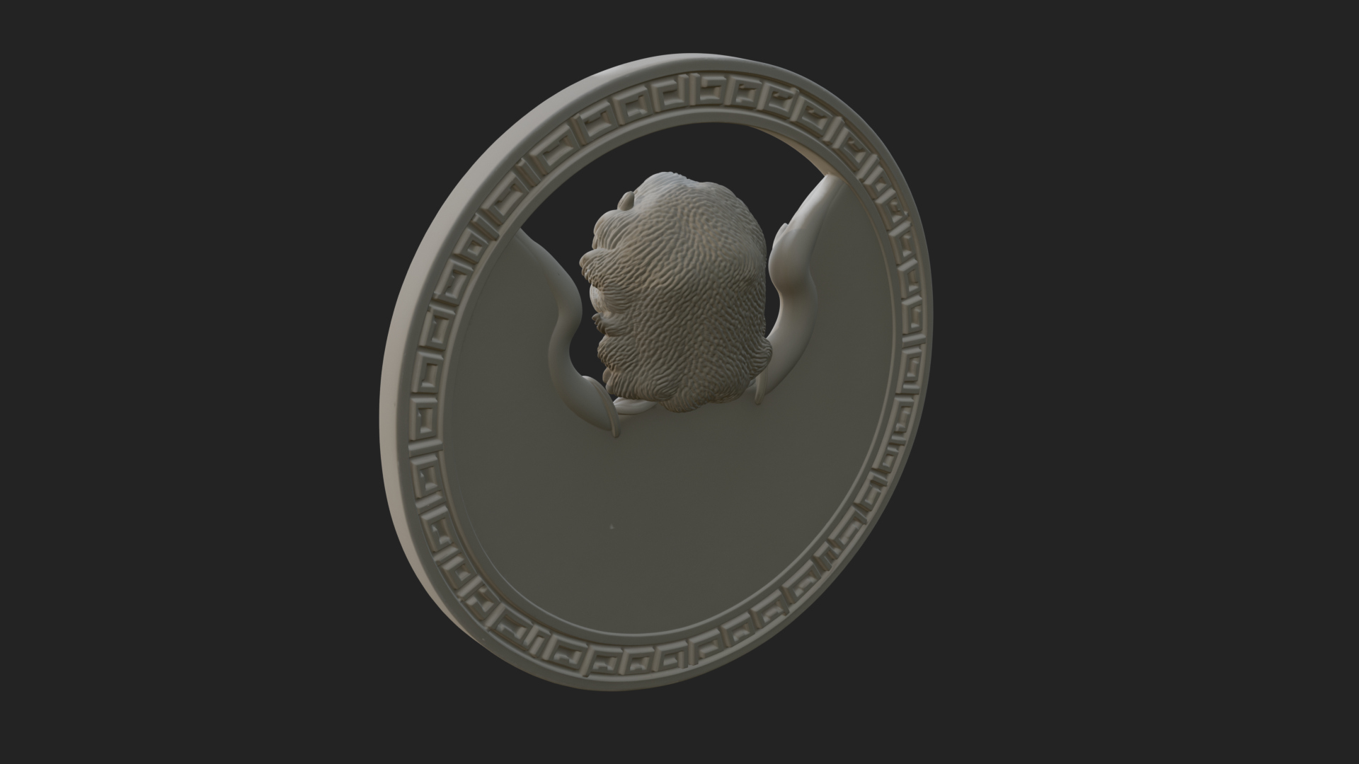 Armored Archangel Oval Plaque Design 8 3D Print Model 3D Model