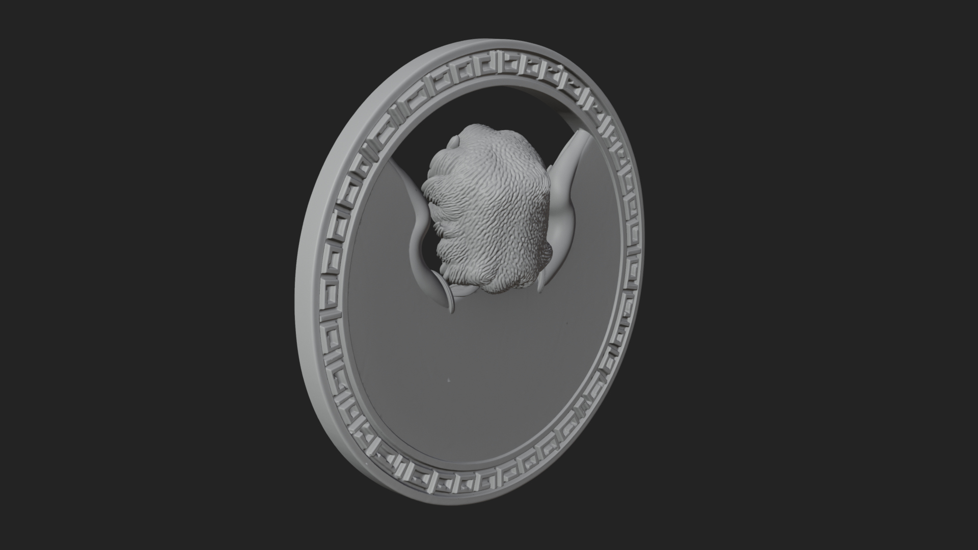 Armored Archangel Oval Plaque Design 8 3D Print Model 3D Model
