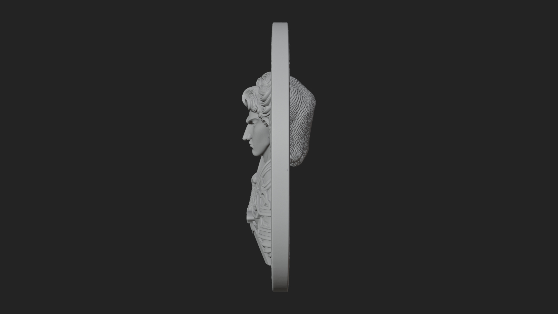 Armored Archangel Oval Plaque Design 8 3D Print Model 3D Model