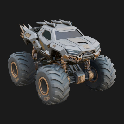 Armored Battle Truck Model Design 3 3D Print Model
