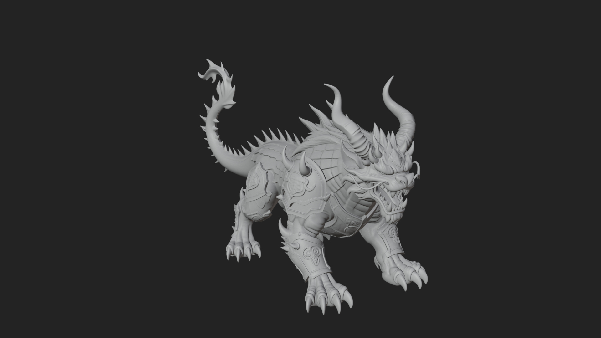 Armored Bull Beast Statue Design 2 3D Print Model 3D Model
