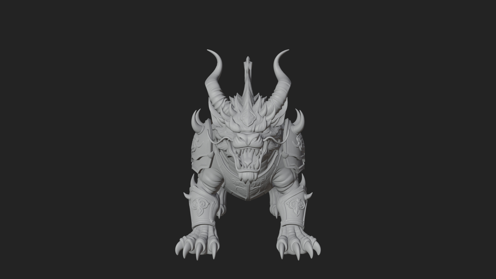 Armored Bull Beast Statue Design 2 3D Print Model 3D Model