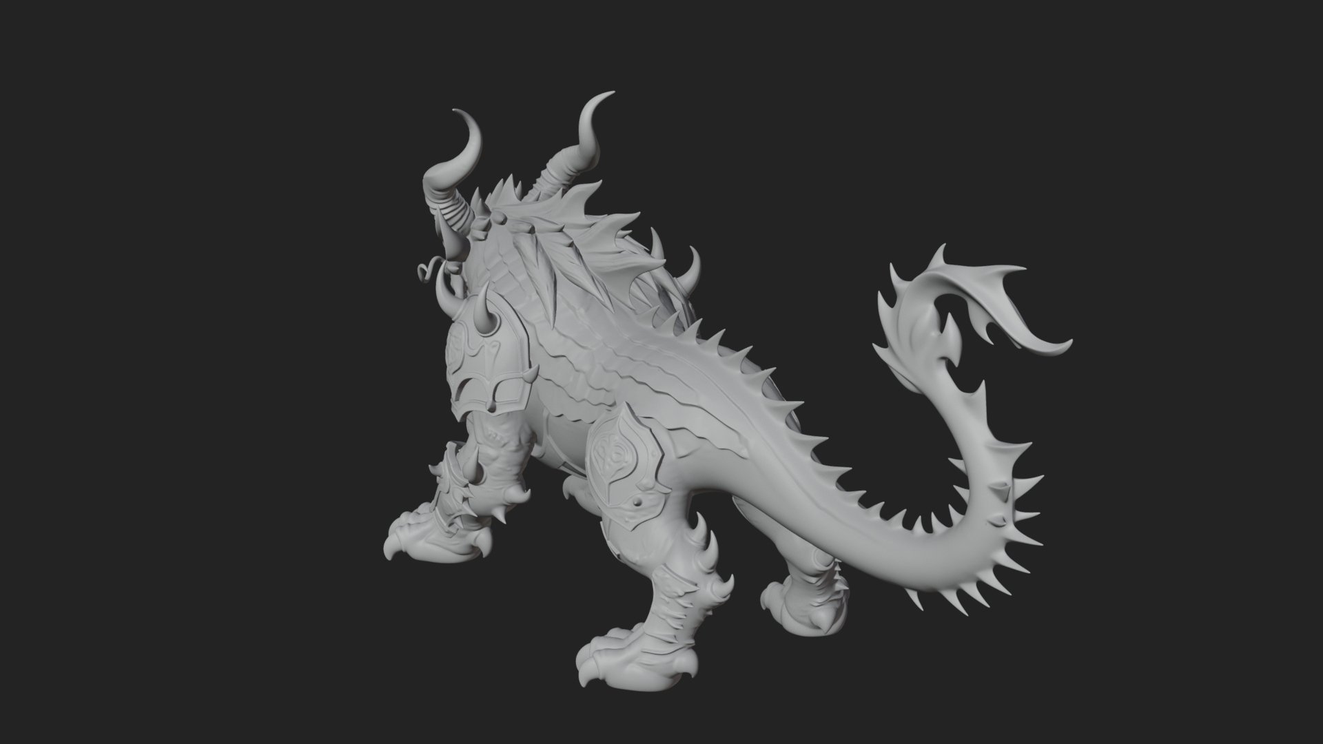 Armored Bull Beast Statue Design 2 3D Print Model 3D Model