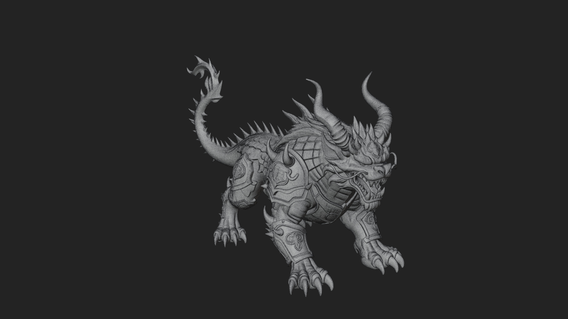 Armored Bull Beast Statue Design 2 3D Print Model 3D Model