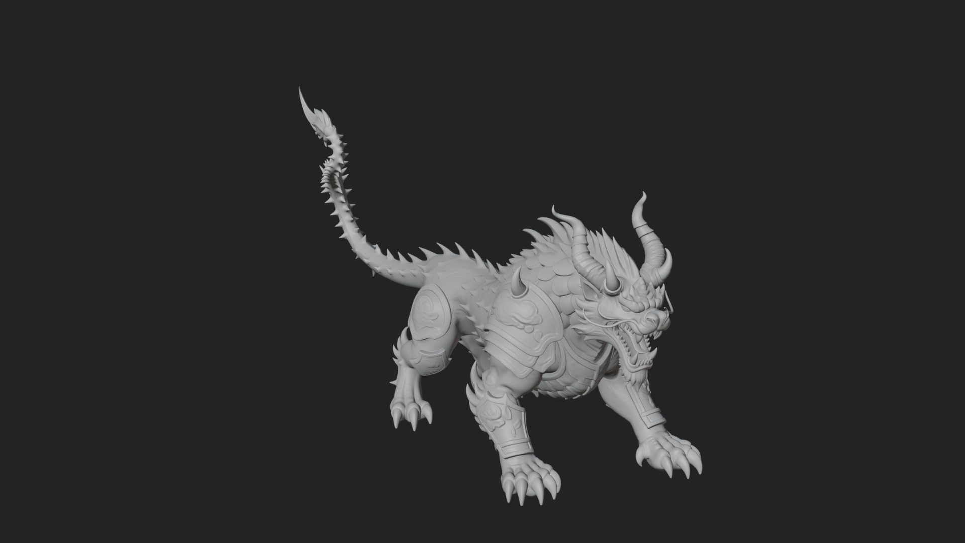 Armored Bull Beast Statue Design 3 3D Print Model 3D Model
