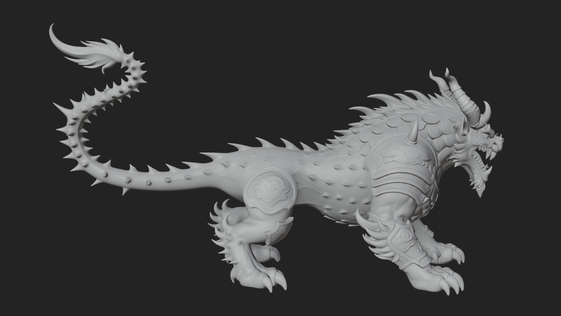 Armored Bull Beast Statue Design 3 3D Print Model 3D Model
