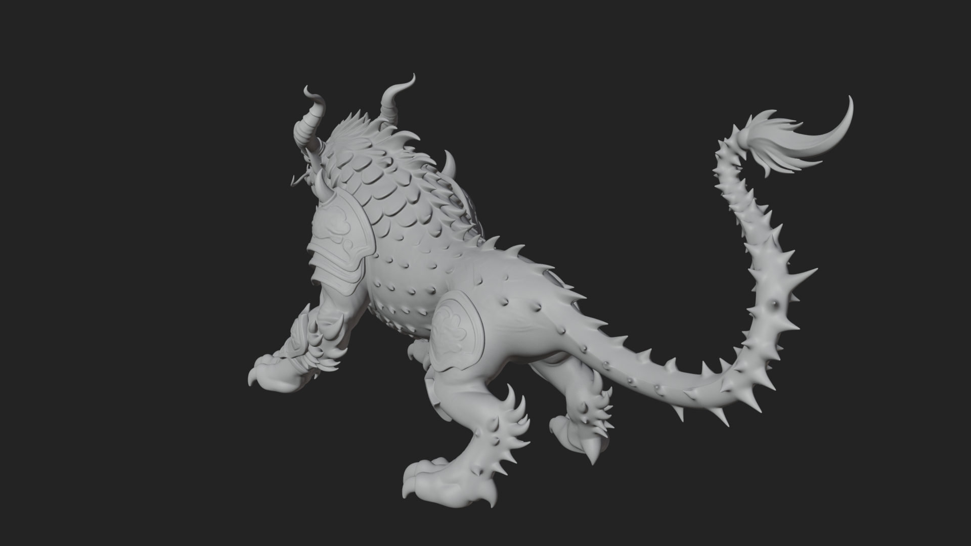 Armored Bull Beast Statue Design 3 3D Print Model 3D Model