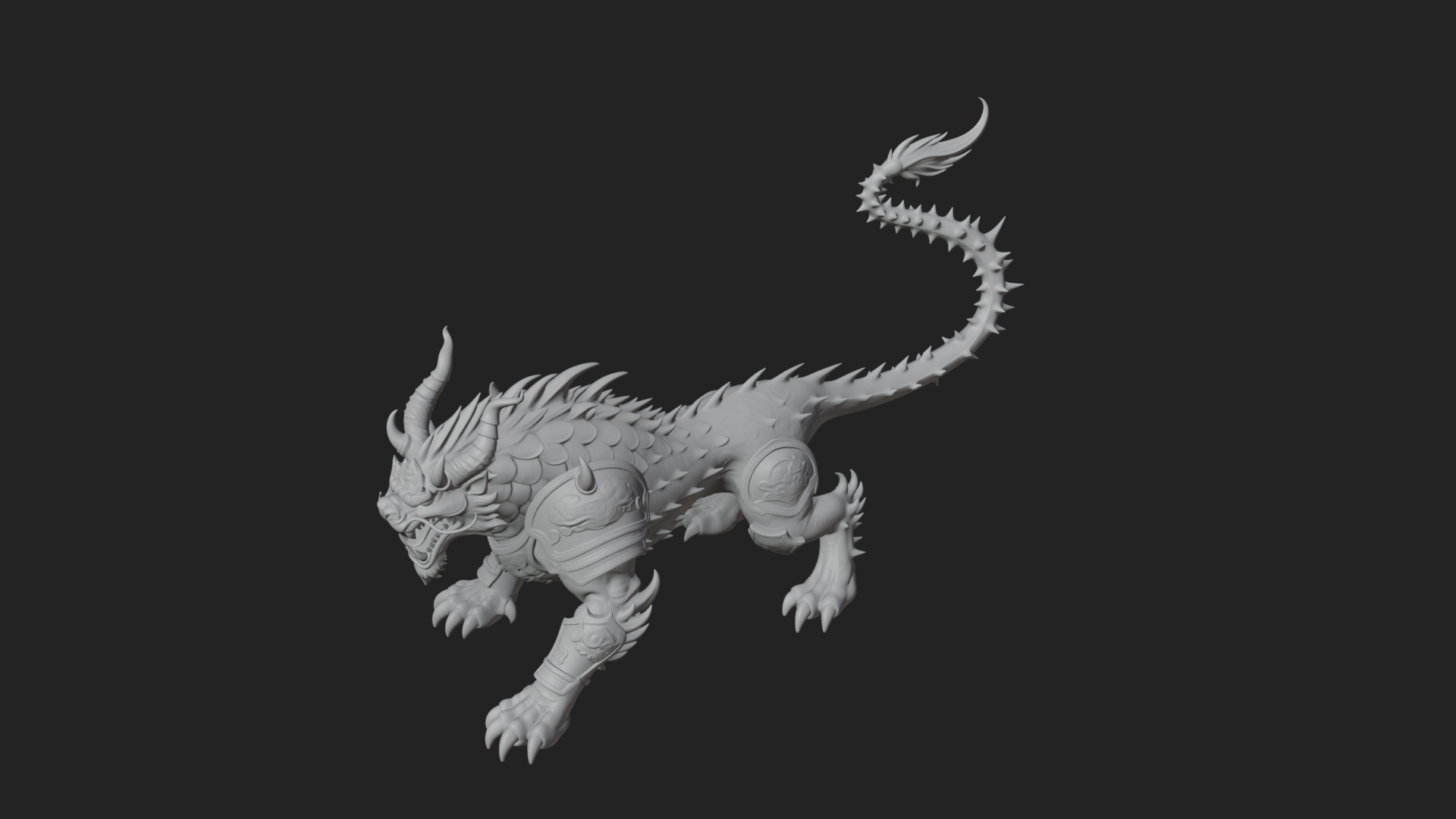 Armored Bull Beast Statue Design 3 3D Print Model 3D Model