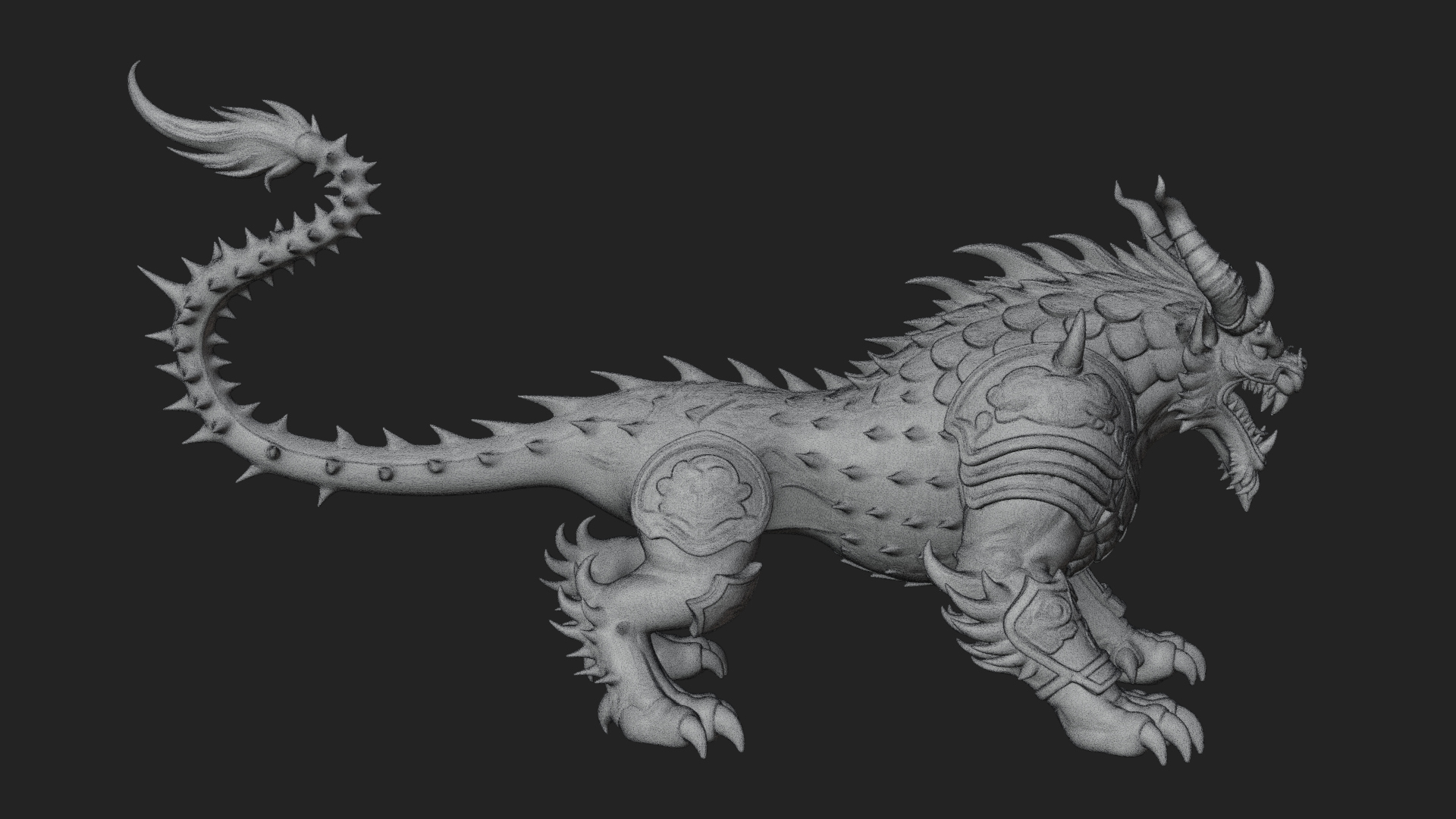 Armored Bull Beast Statue Design 3 3D Print Model 3D Model