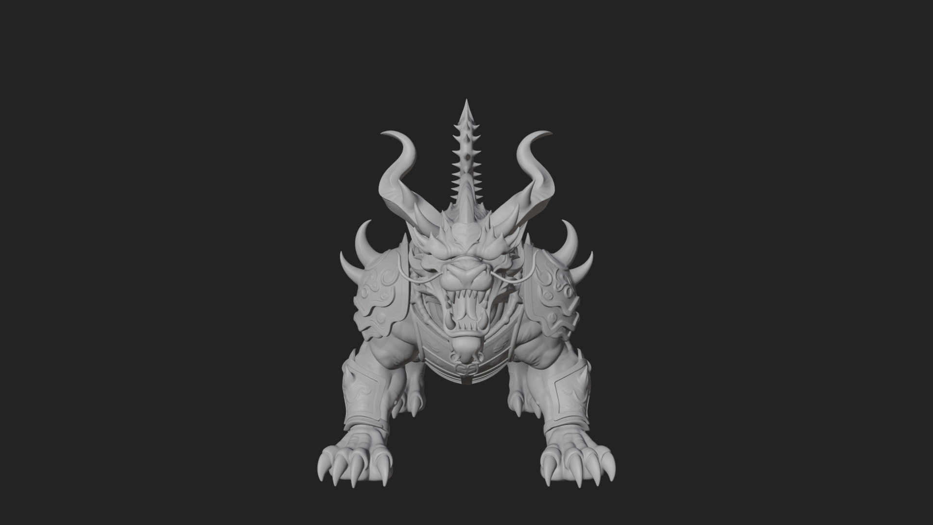 Armored Bull Beast Statue Design 4 3D Print Model 3D Model