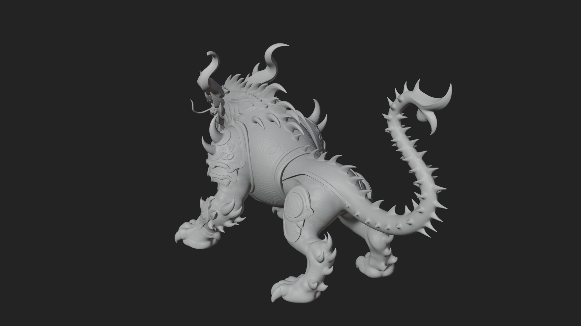 Armored Bull Beast Statue Design 4 3D Print Model 3D Model