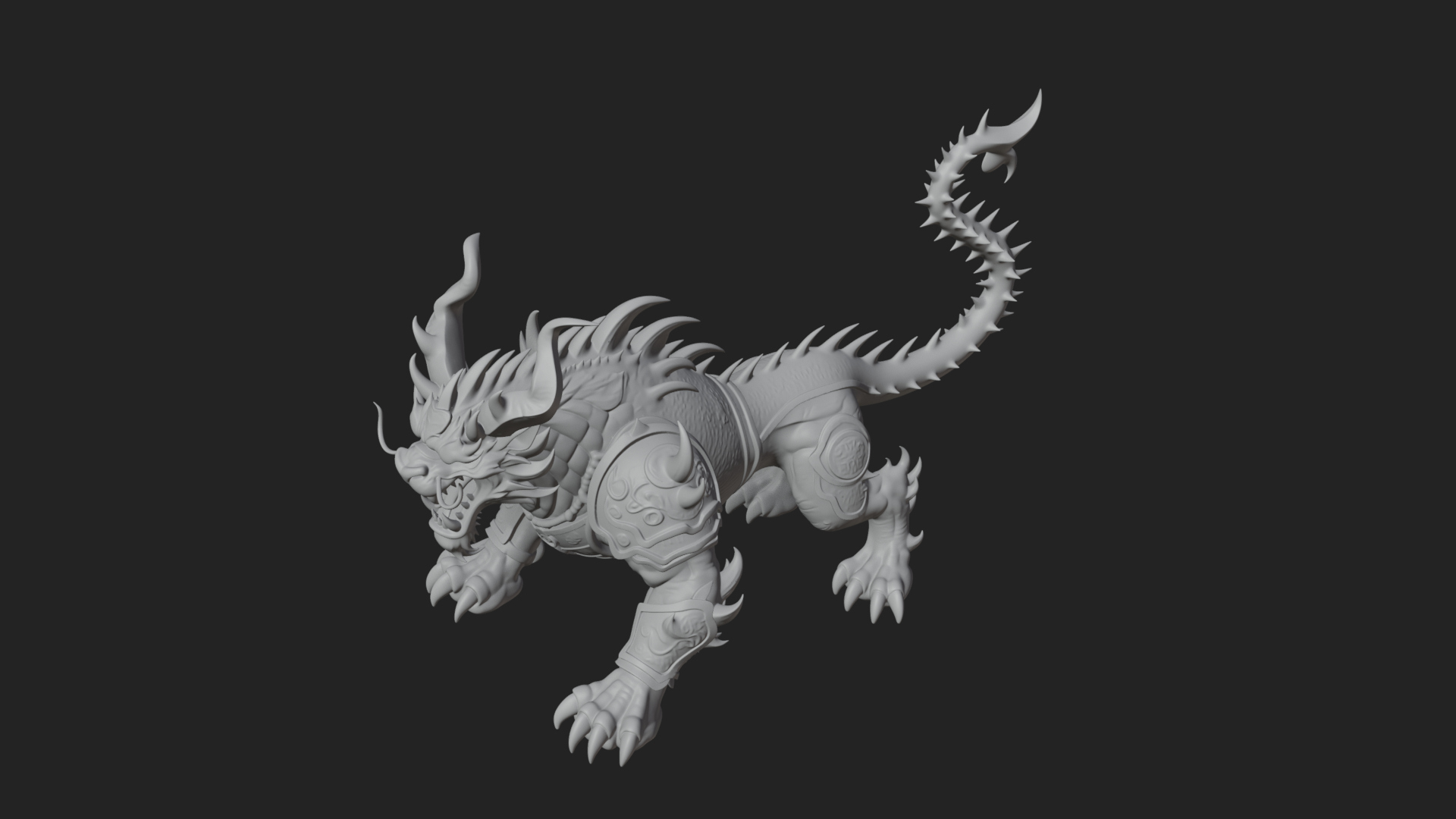 Armored Bull Beast Statue Design 4 3D Print Model 3D Model