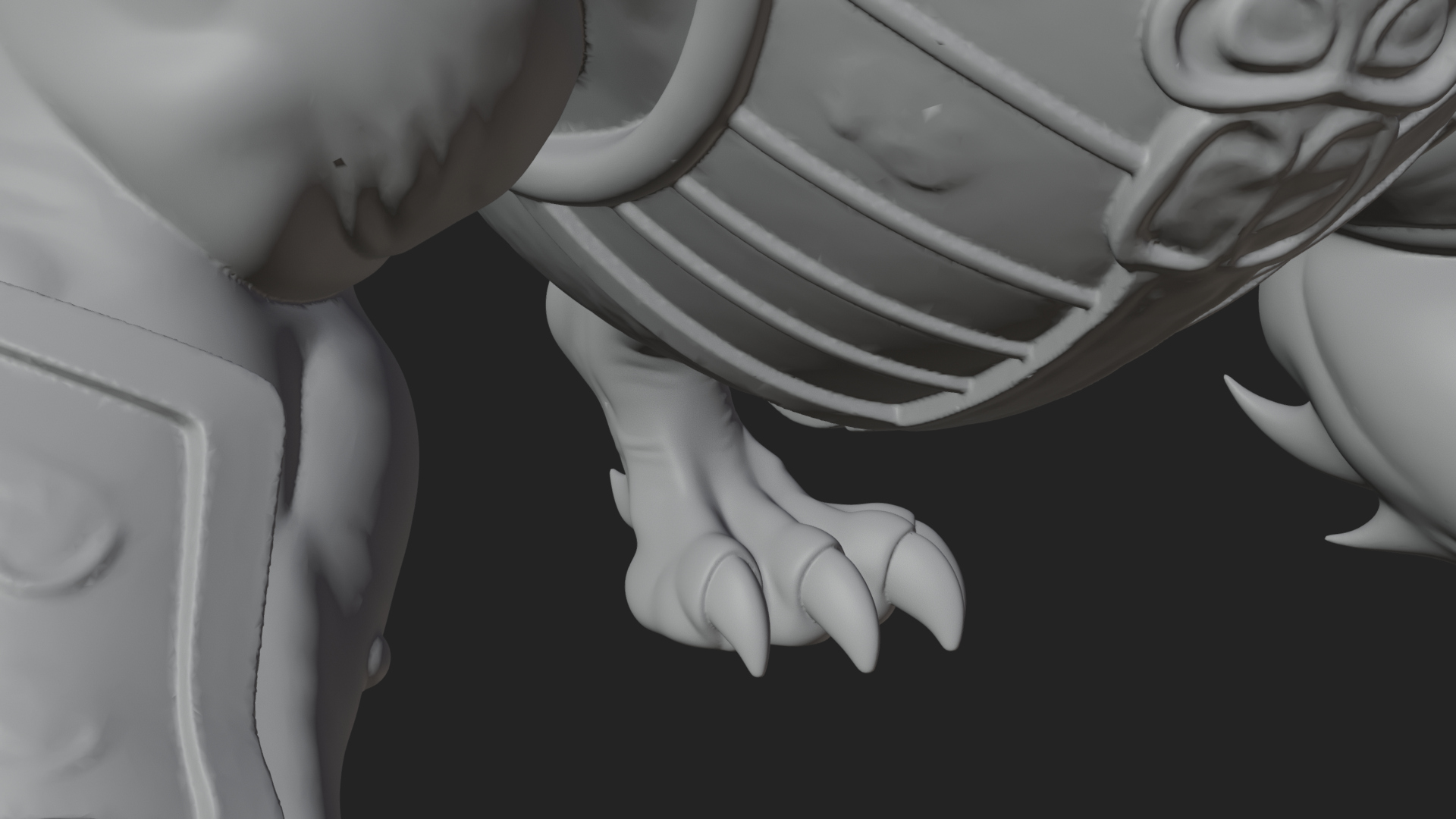 Armored Bull Beast Statue Design 4 3D Print Model 3D Model