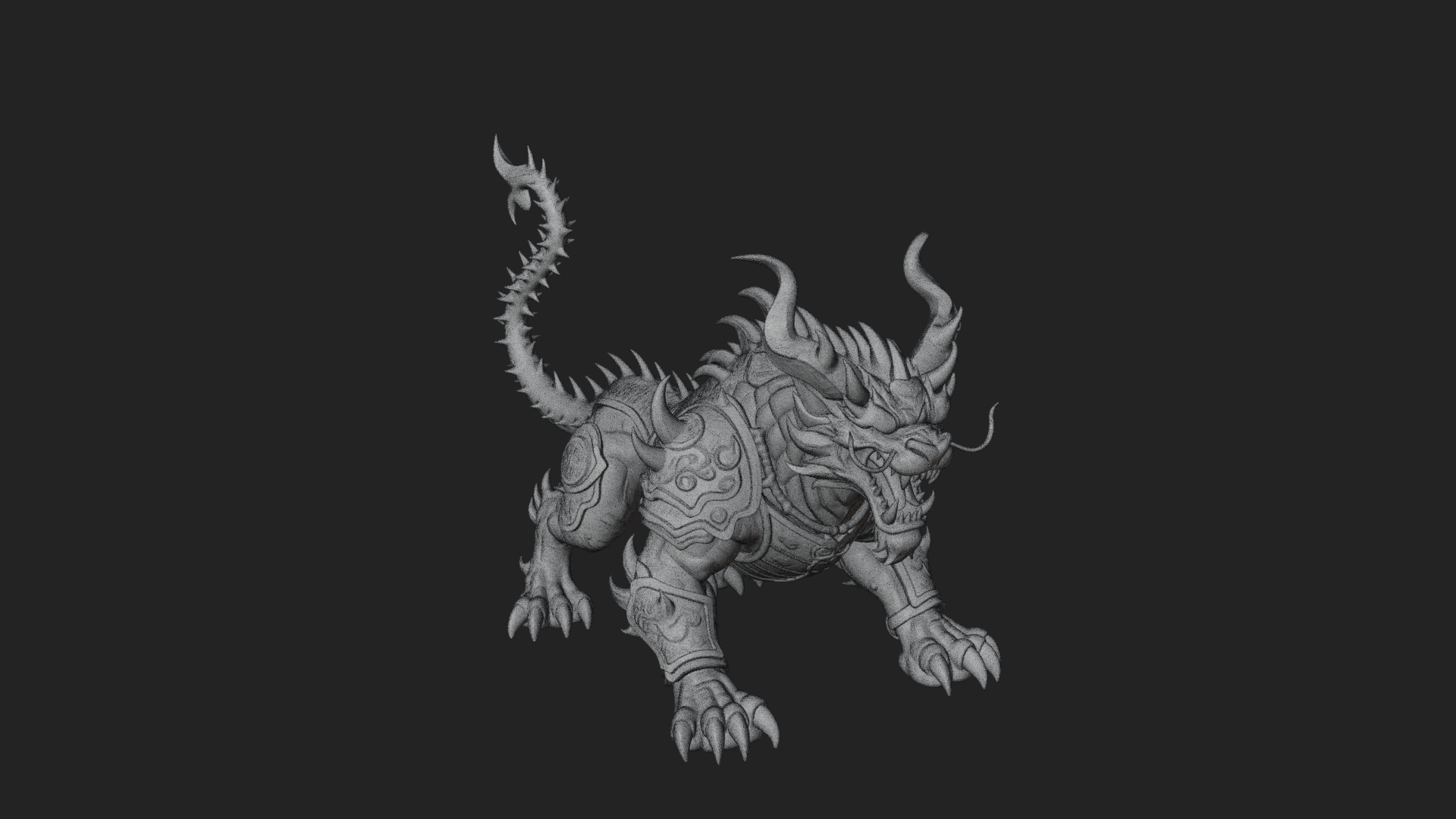 Armored Bull Beast Statue Design 4 3D Print Model 3D Model