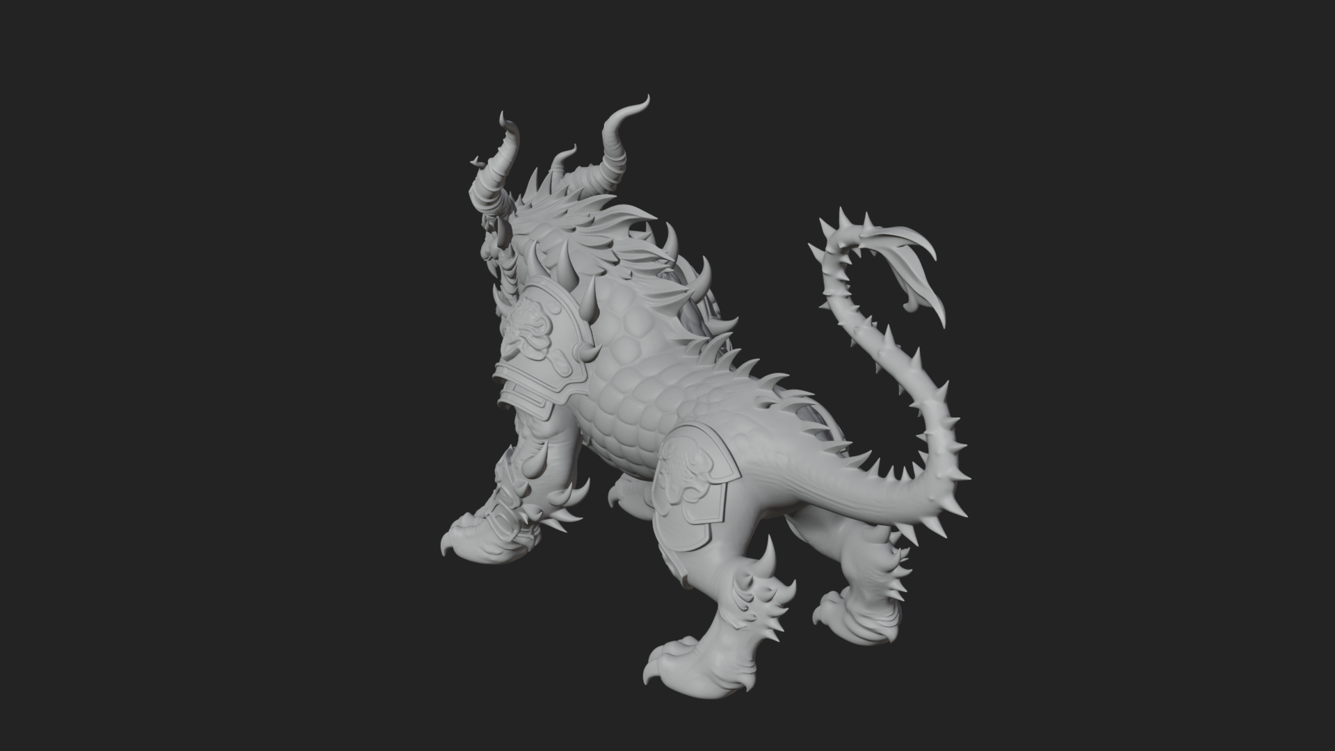 Armored Bull Beast Statue Design 5 3D Print Model 3D Model