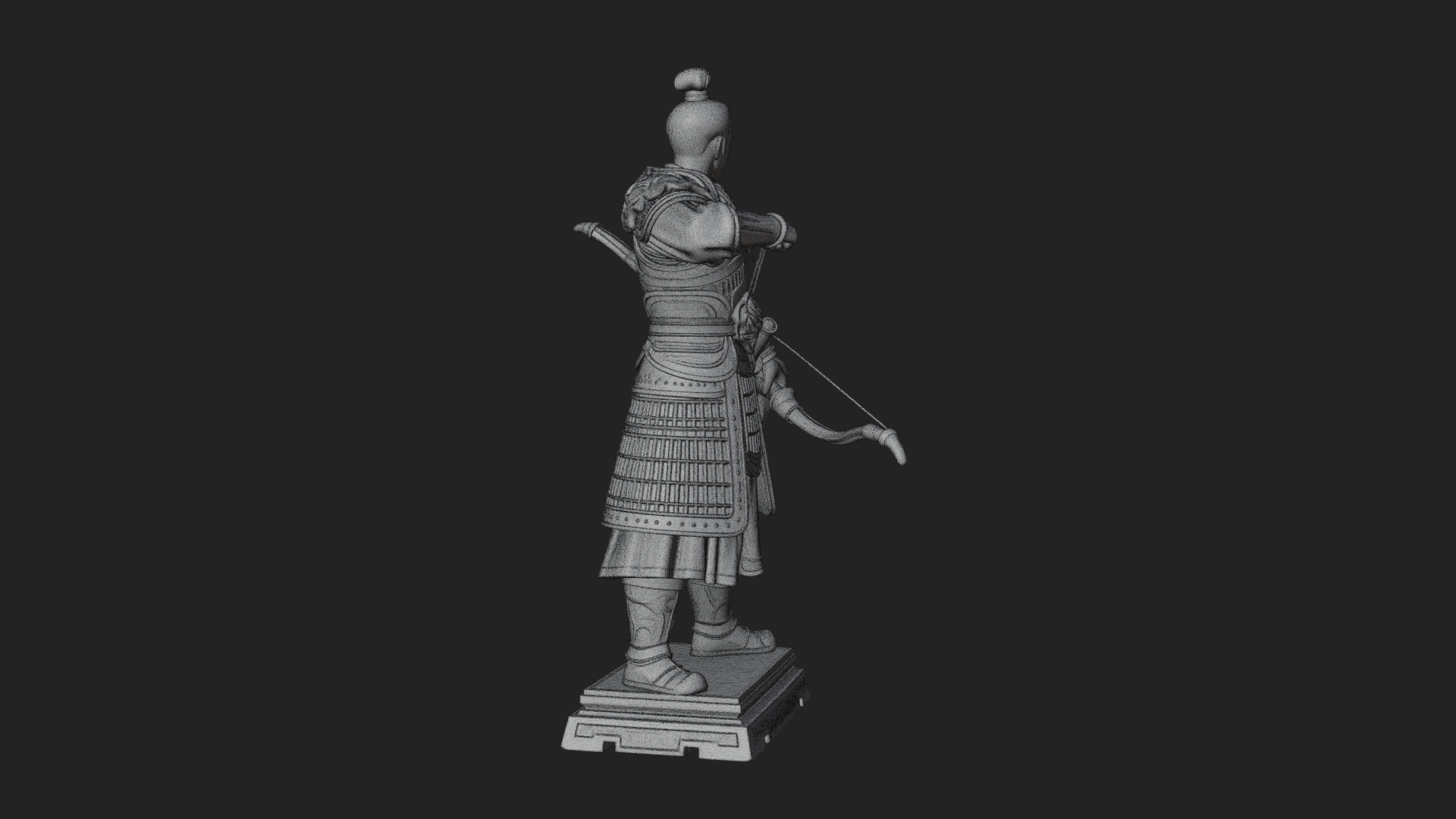 Armored Chinese Archer Statue Design 1 3D Print Model 3D Model