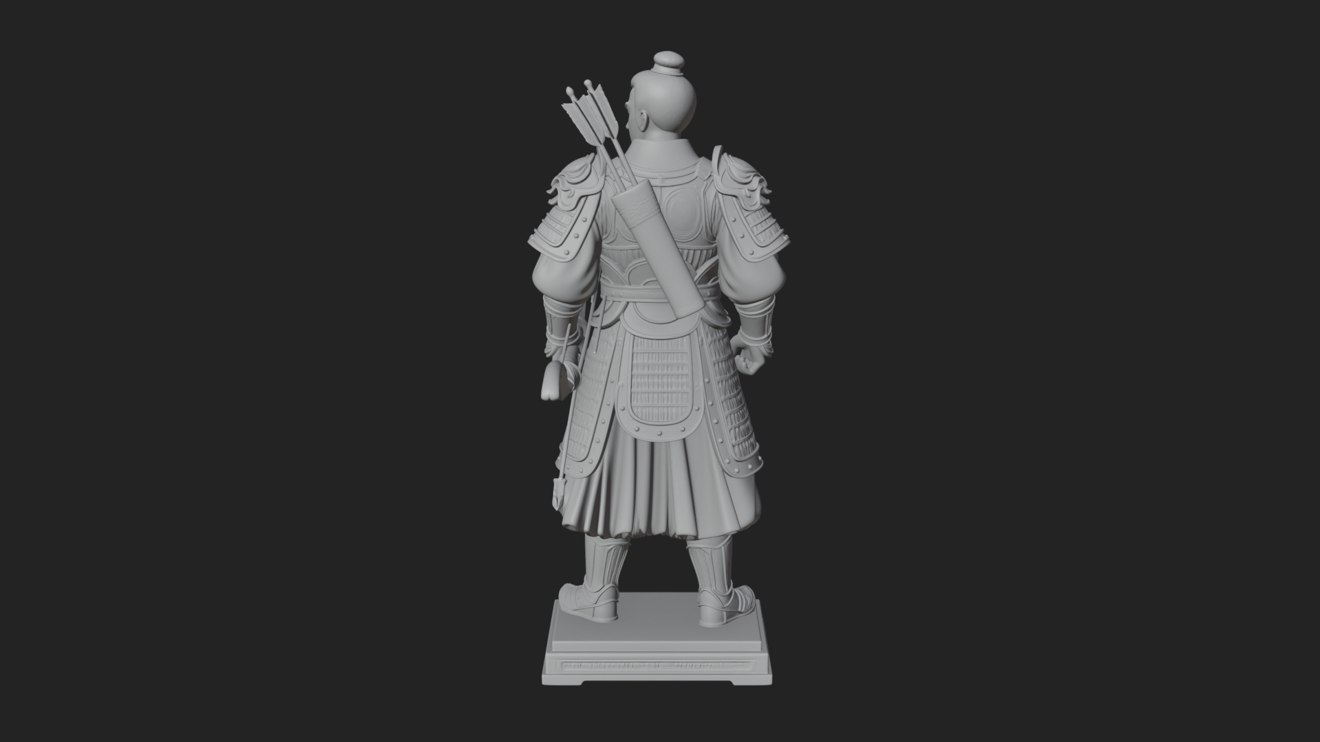 Armored Chinese Archer Statue Design 3 3D Print Model 3D Model