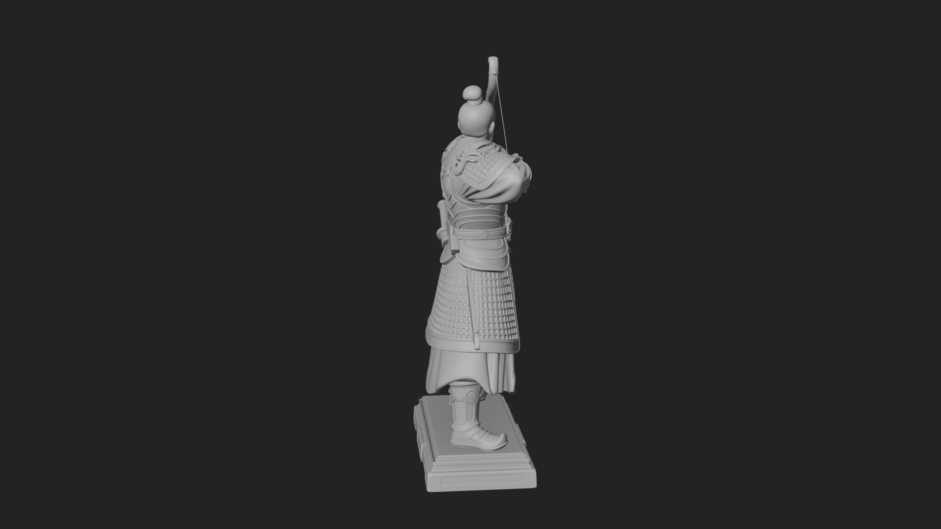 Armored Chinese Archer Statue Design 4 3D Print Model 3D Model